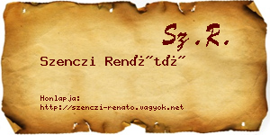 Szenczi Renátó névjegykártya