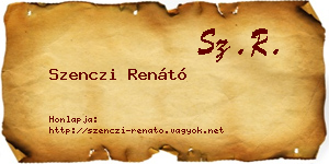 Szenczi Renátó névjegykártya