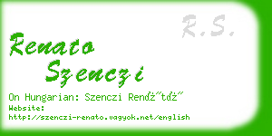 renato szenczi business card